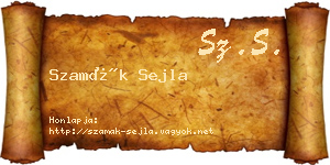Szamák Sejla névjegykártya